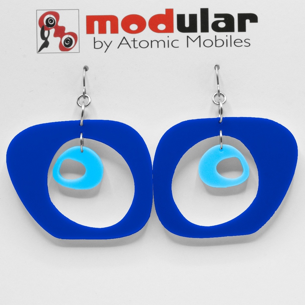 Navy Paris Modern Earrings Hip Handmade in LA